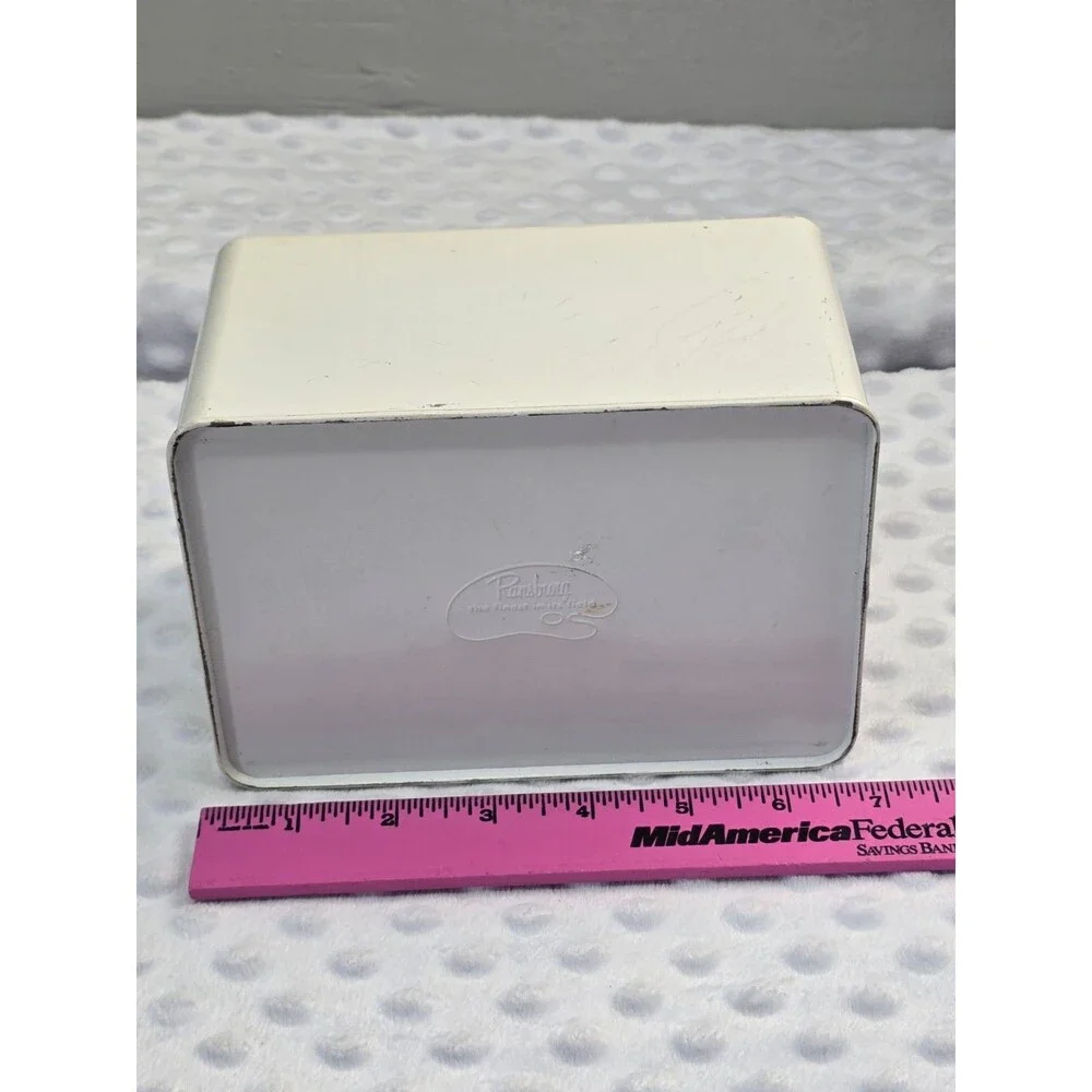 Vintage Ransburg Tin MCM Canister With Handle Hand Painted Tulip Replacement Box